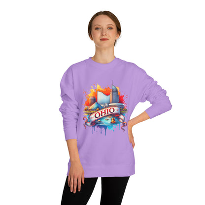 Ohio Skyline Crewneck Sweatshirt – Colorful Cityscape Graphic