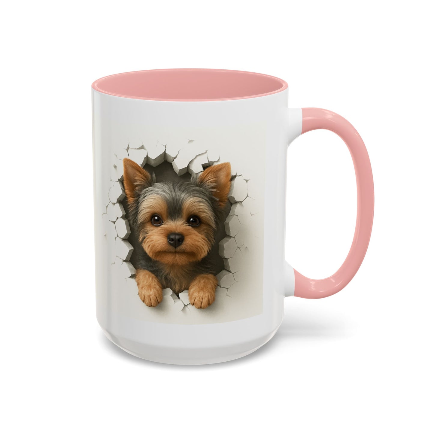 Yorkshire Terrier Peekaboo Coffee Mug – Cute Yorkie Dog Accent Mug (11/15oz)