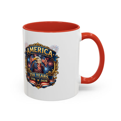 250th America Eagle Coffee Mug — Patriotic 1776–2026 Anniversary Accent Mug
