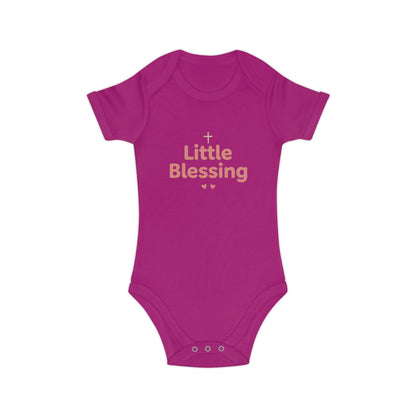 Baby Bodysuit - "Little Blessing" Combed Cotton Infant Onesie