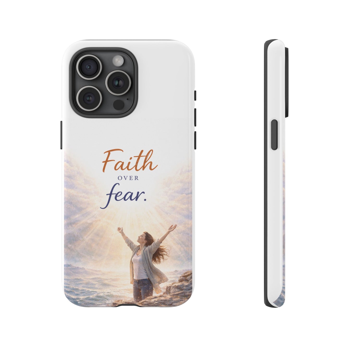 Faith Over Fear Phone Case — Inspirational Christian iPhone Cover