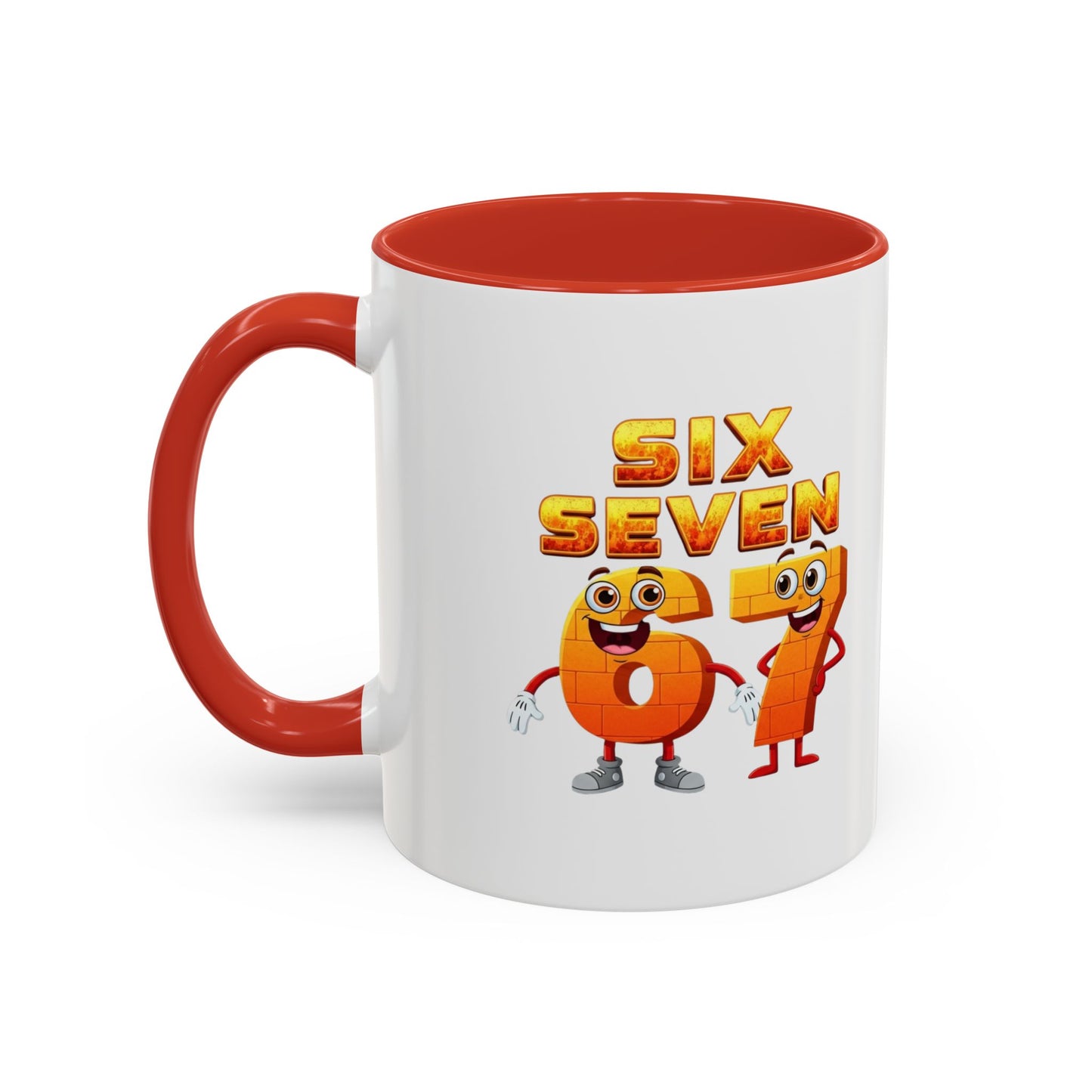 Six Seven Cartoon Number Coffee Mug - Fun Math Teacher Gift (11/15oz)