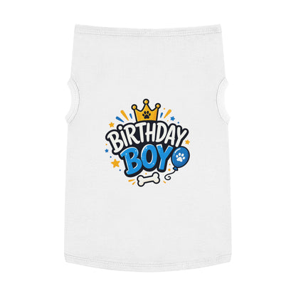 Pet Tank Top - "Birthday Boy" Paw Print Dog Birthday Shirt