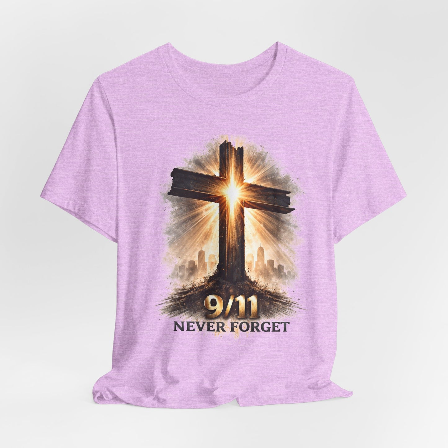 9/11 Never Forget T‑Shirt - Cross Memorial Tee