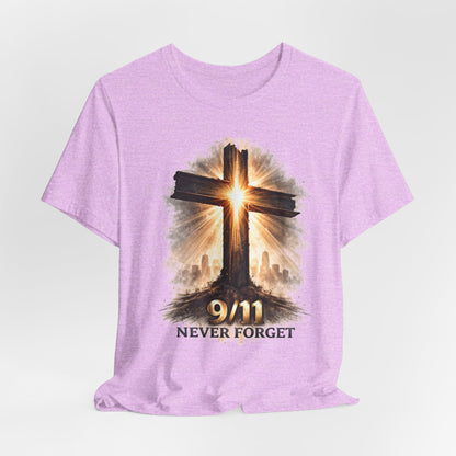 9/11 Never Forget T‑Shirt - Cross Memorial Tee