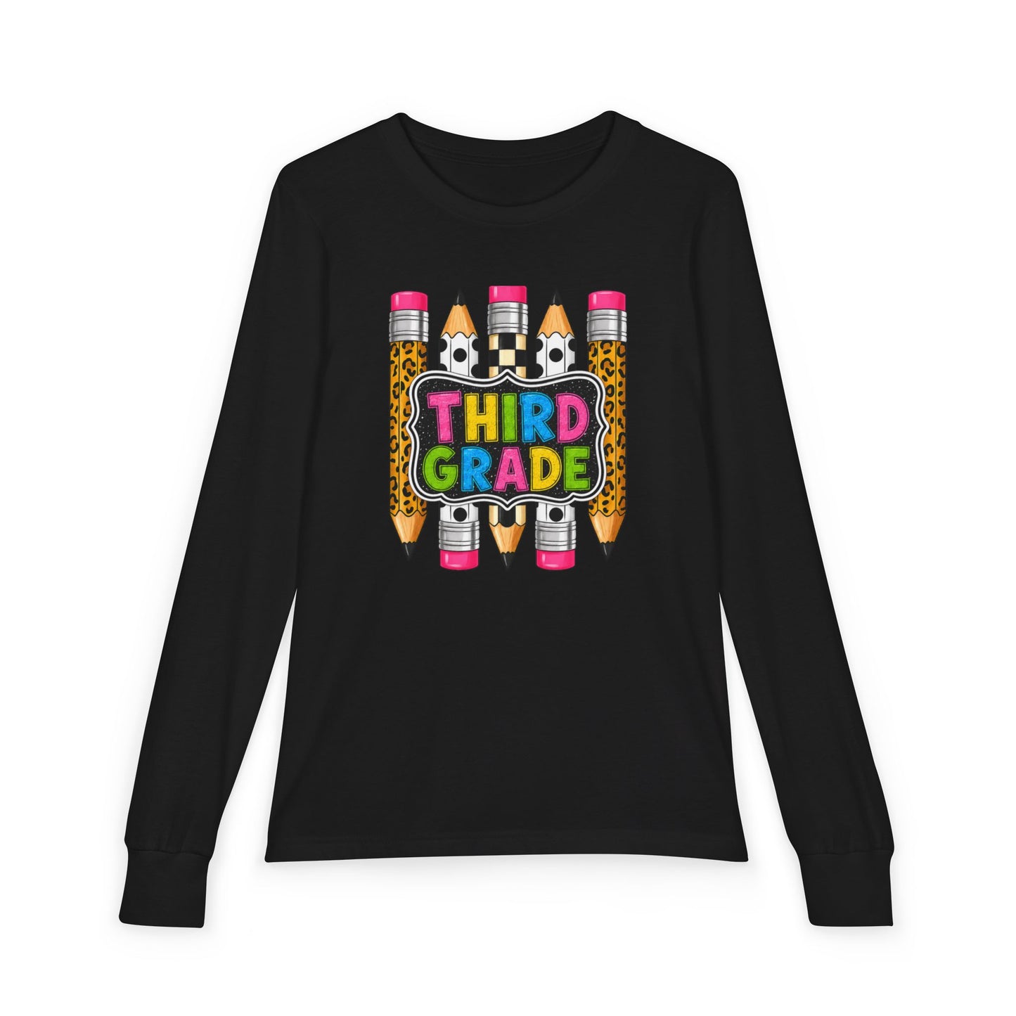 Third Grade Pencil Graphic Long Sleeve Tee