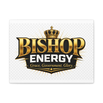 Bishop Energy Stretched Canvas - Gold Crown Emblem (Grace, Government, Glory)