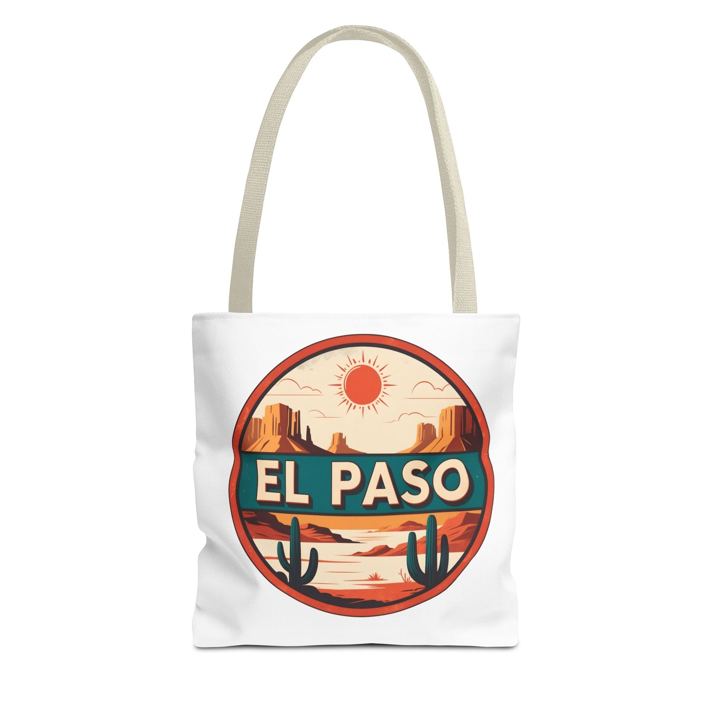 El Paso Desert Sunset Tote Bag — Vintage Southwestern Travel Canvas Tote