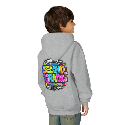 Second Grade Kids' Hoodie - "Watch Out Second Grade Here I Come" Back-to-School Sweatshirt