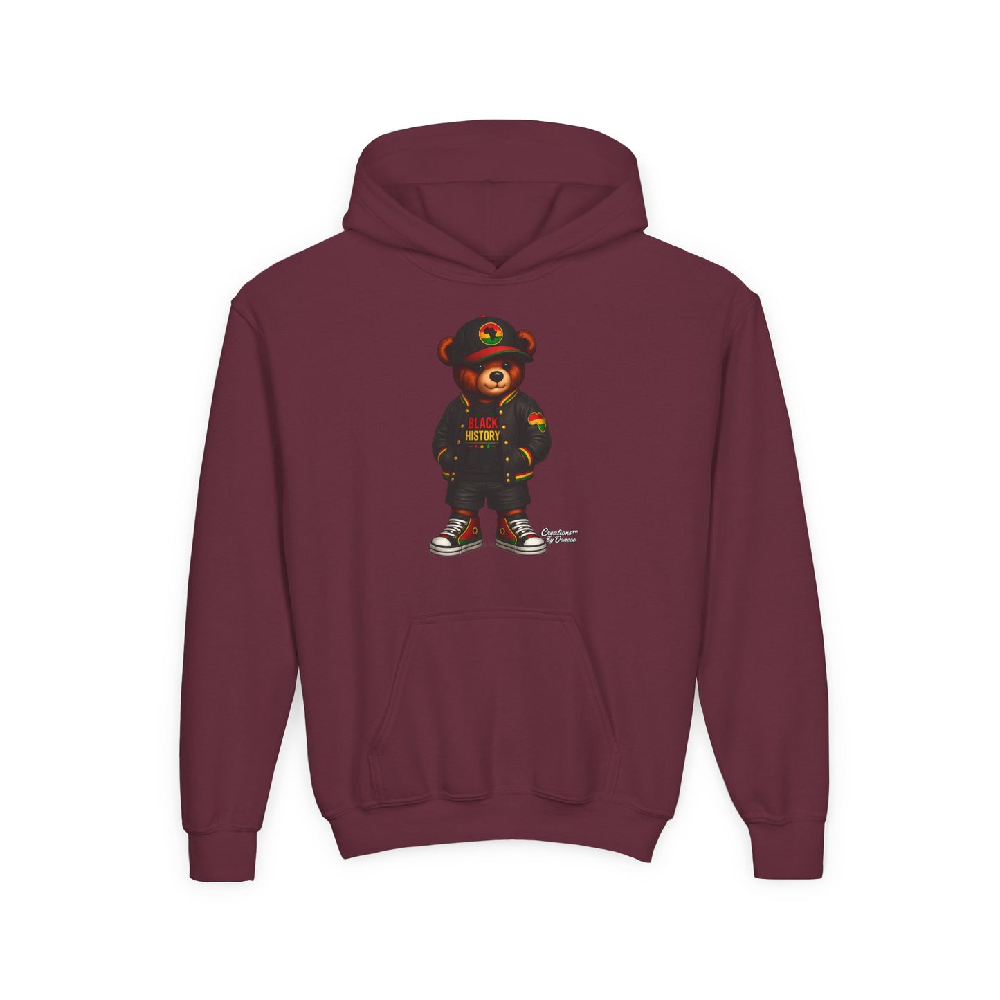 Youth Bear Hoodie — 'Follow Your History' Streetwear Kids Sweatshirt