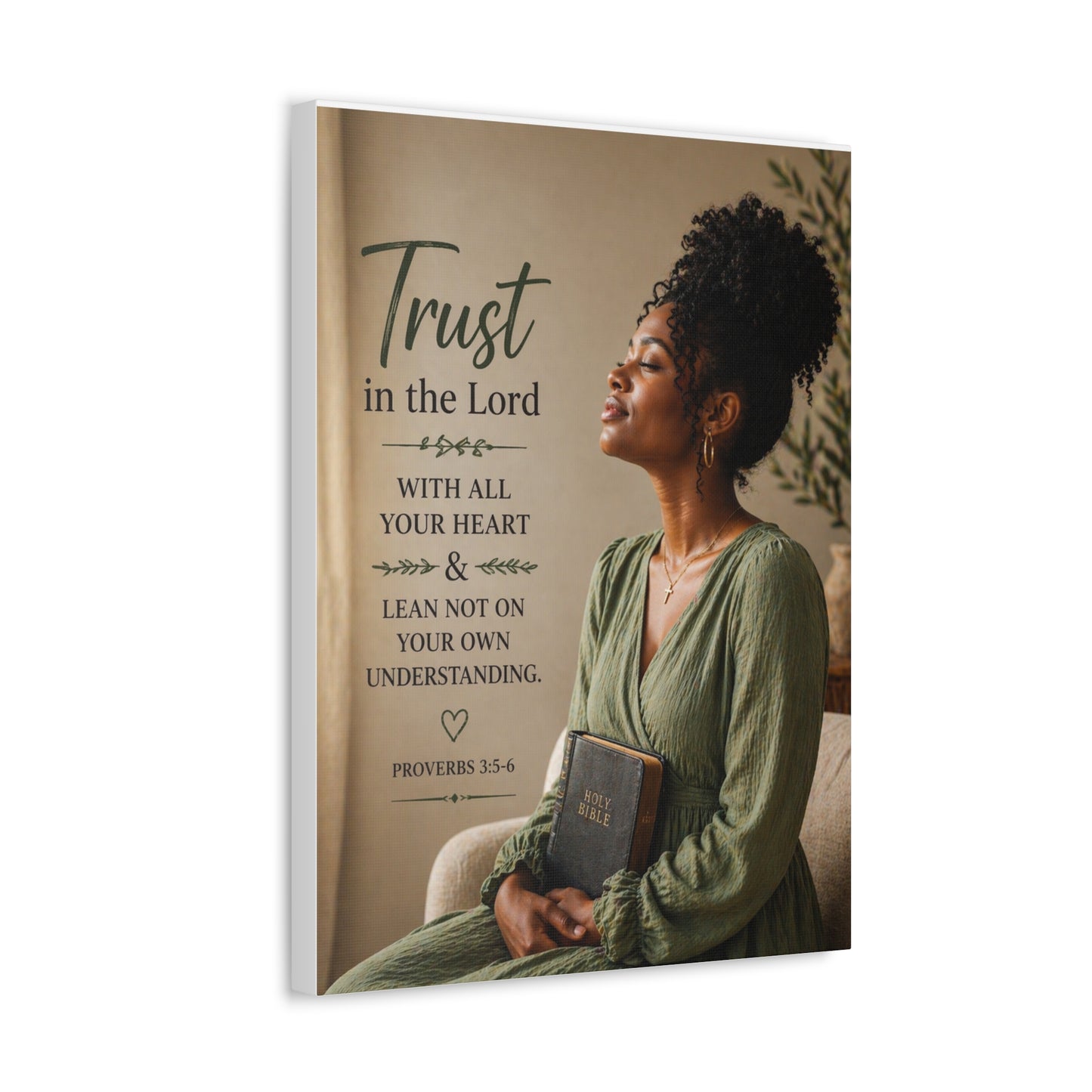 Trust in the Lord Wall Canvas — Proverbs 3:5-6 Inspirational Faith Print