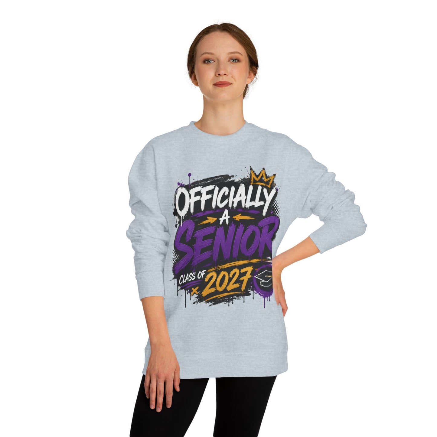 Senior Class 2027 Crewneck Sweatshirt — "Officially a Senior" Graduation Pullover