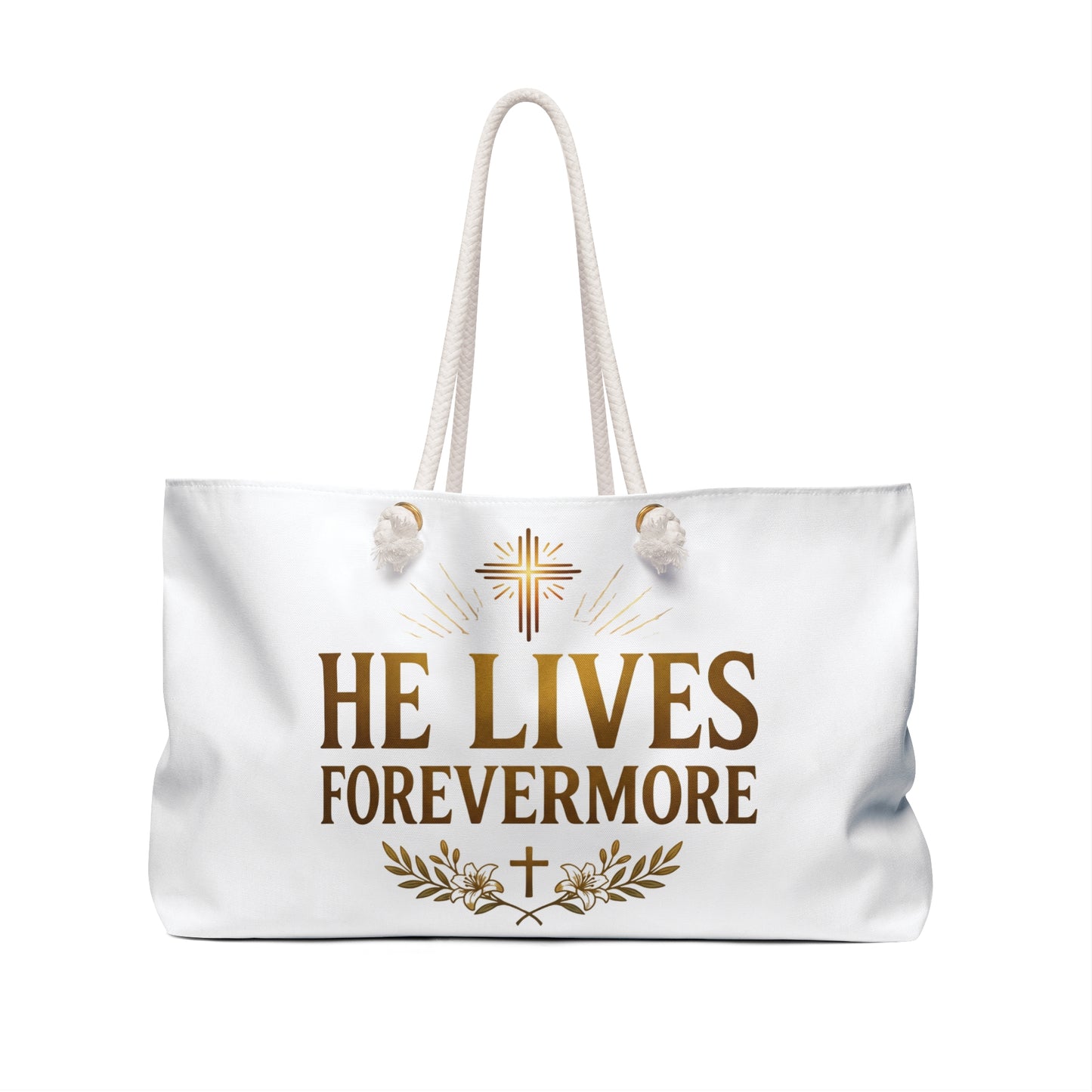 He Lives Forevermore Weekender Bag – Christian Easter Religious Travel Tote