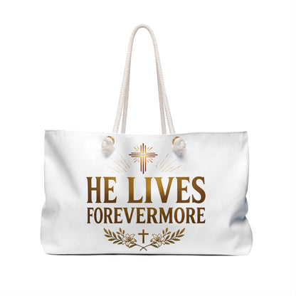 He Lives Forevermore Weekender Bag – Christian Easter Religious Travel Tote