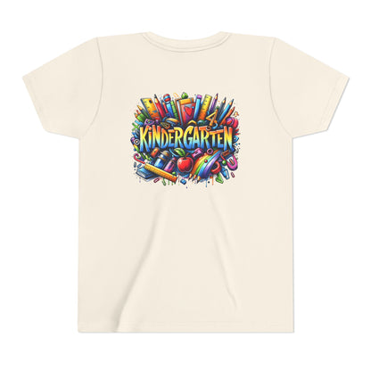 Kindergarten Colorful School Supplies Youth Tee — Back-to-School Kids T-Shirt