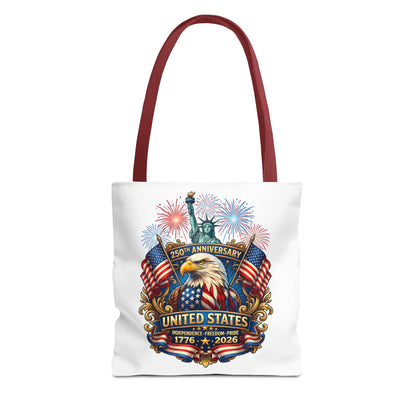 United States 250th Anniversary Tote Bag — Patriotic Eagle & Fireworks 1776–2026