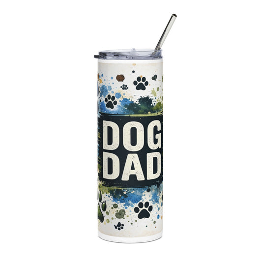 Dog Dad 20oz Stainless Steel Tumbler – Paw Print Travel Cup