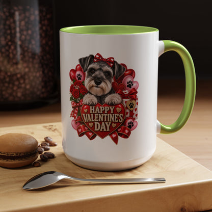 Valentine’s Day Dog Coffee Mug — "Happy Valentine’s Day" Accent Mug