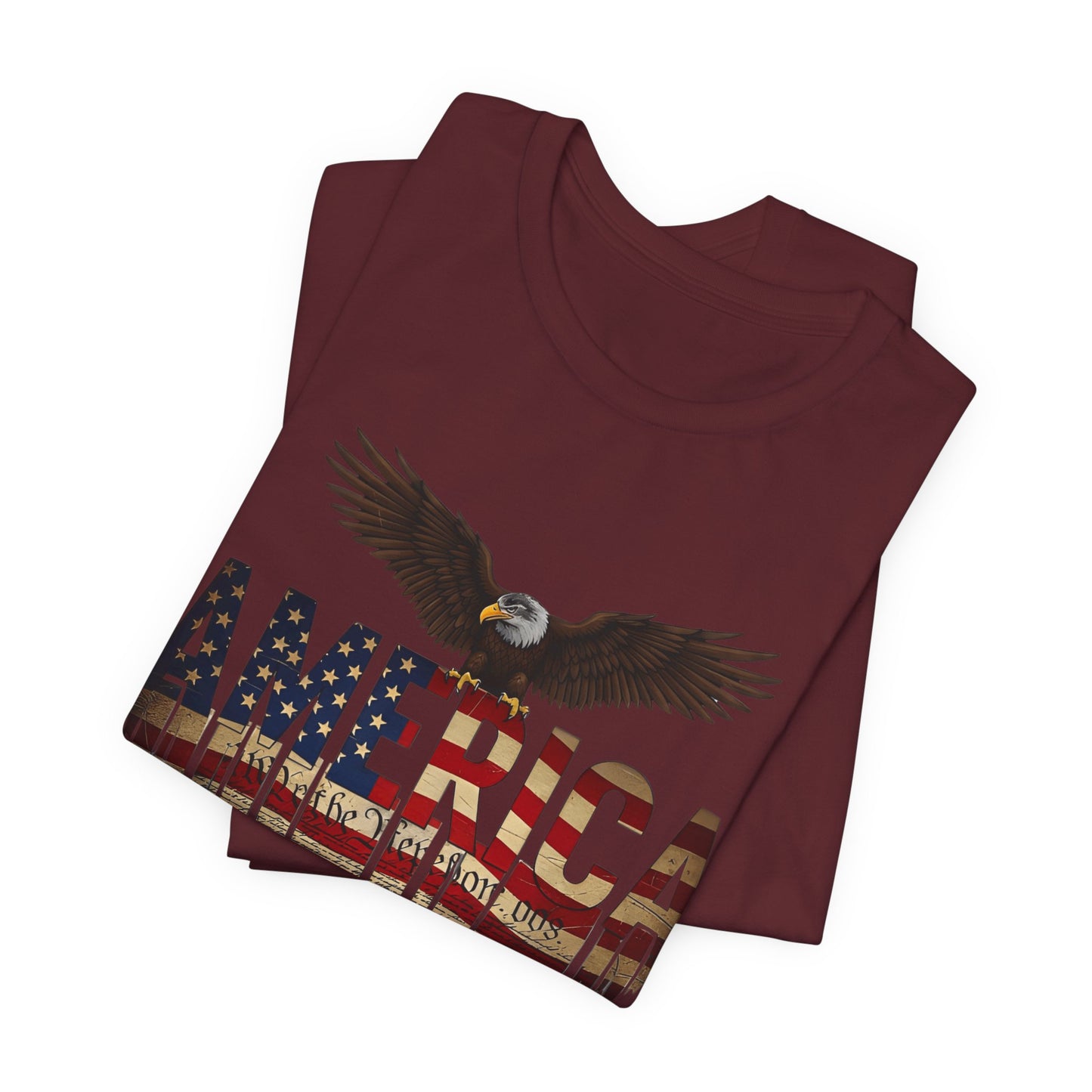 America Eagle Flag Graphic T‑Shirt — Patriotic USA Tee for 4th of July