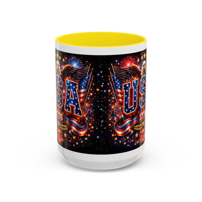 USA Eagle Coffee Mug – Patriotic 1776 Accent Mug (11/15oz)