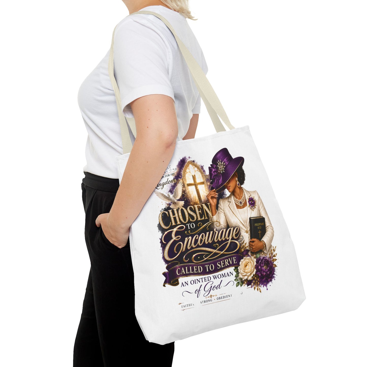 Christian Encourager Tote Bag — "Chosen to Encourage" Design