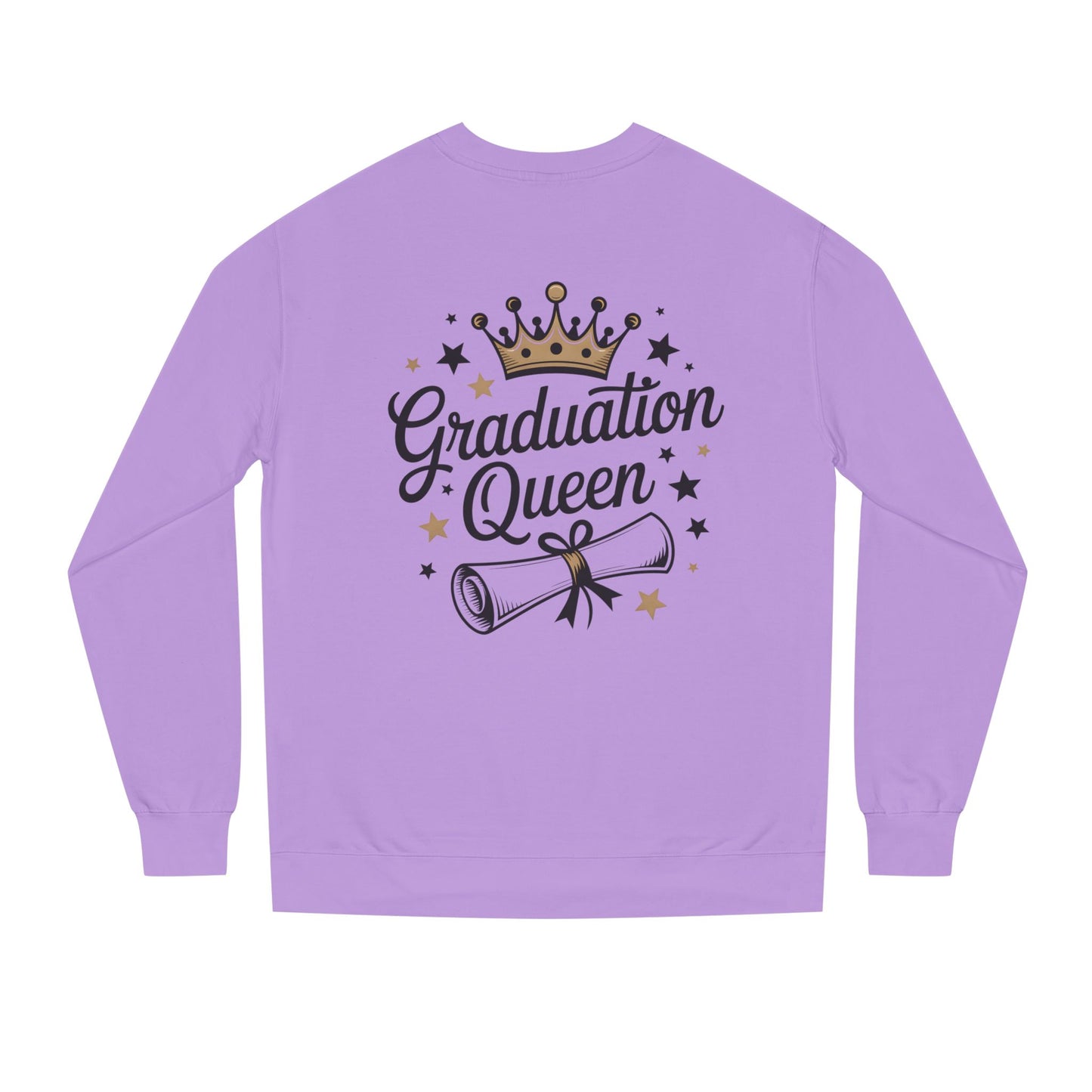Graduation Queen Crewneck Sweatshirt — Crown & Diploma Celebration Pullover