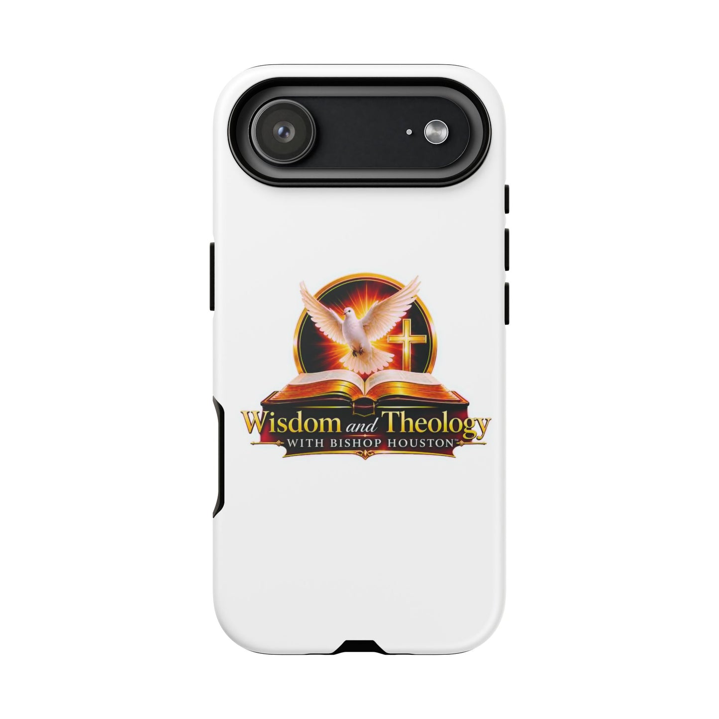 Wisdom and Theology Phone Case — Christian Dove & Cross Protective Tough Case