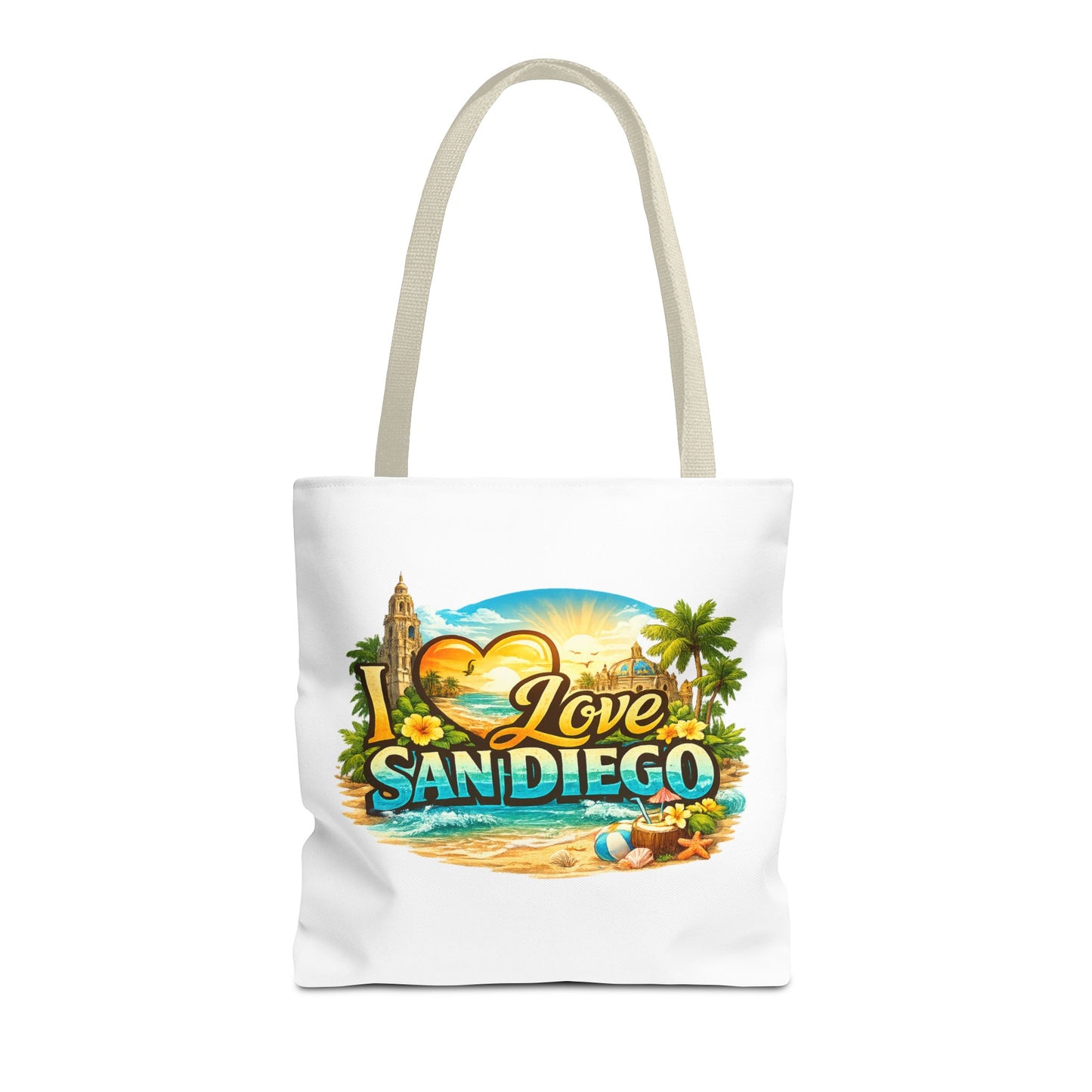 San Diego Tote Bag - "I Love San Diego" Beach City Souvenir
