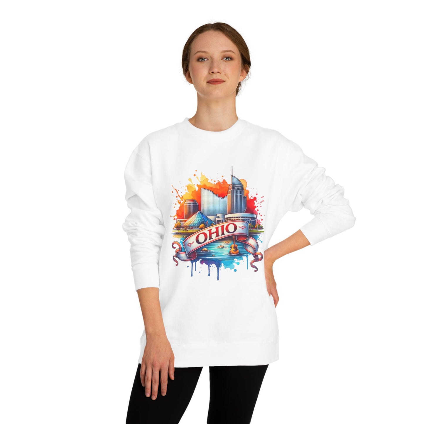 Ohio Skyline Crewneck Sweatshirt – Colorful Cityscape Graphic