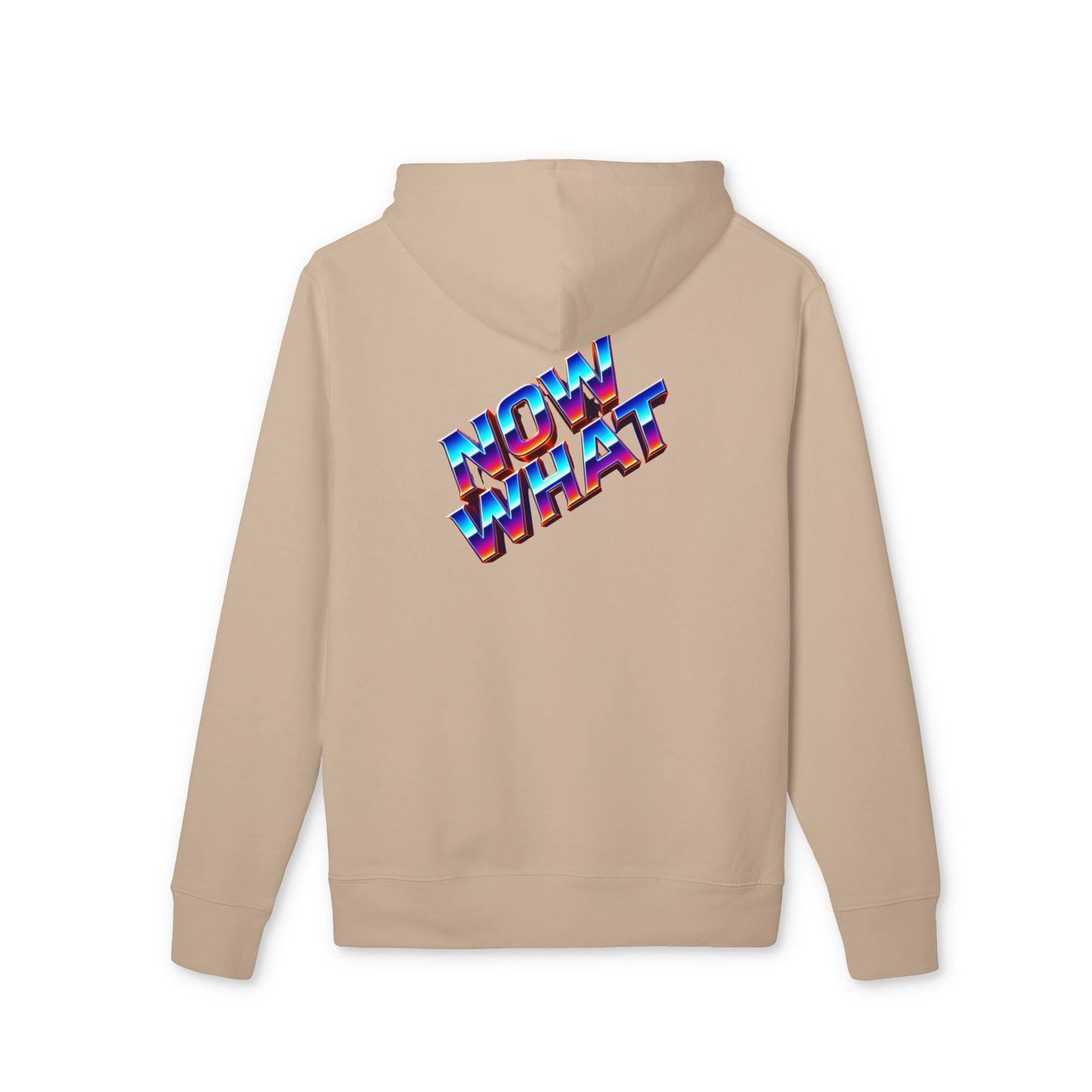 Now What Hoodie — Retro 3D Text Graphic Pullover