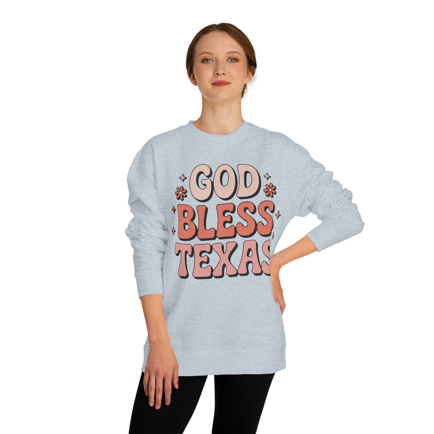 God Bless Texas Sweatshirt — Retro Floral Texas Pride Crewneck