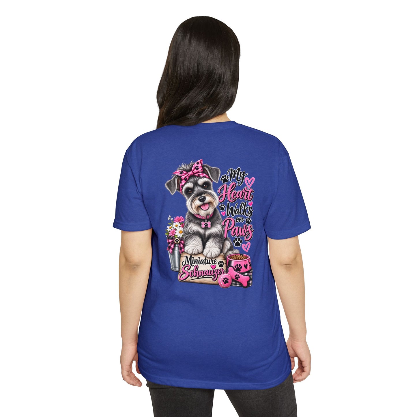 Miniature Schnauzer T-Shirt - "My Heart Walks on Paws" Cute Dog Tee