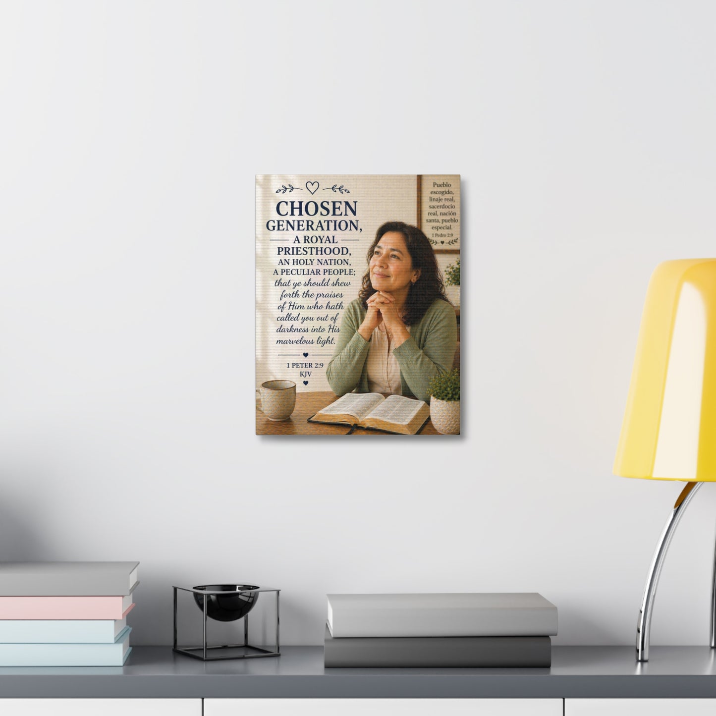 Chosen Generation Canvas Wall Art — 1 Peter 2:9 Inspirational Bible Verse Stretched Canvas