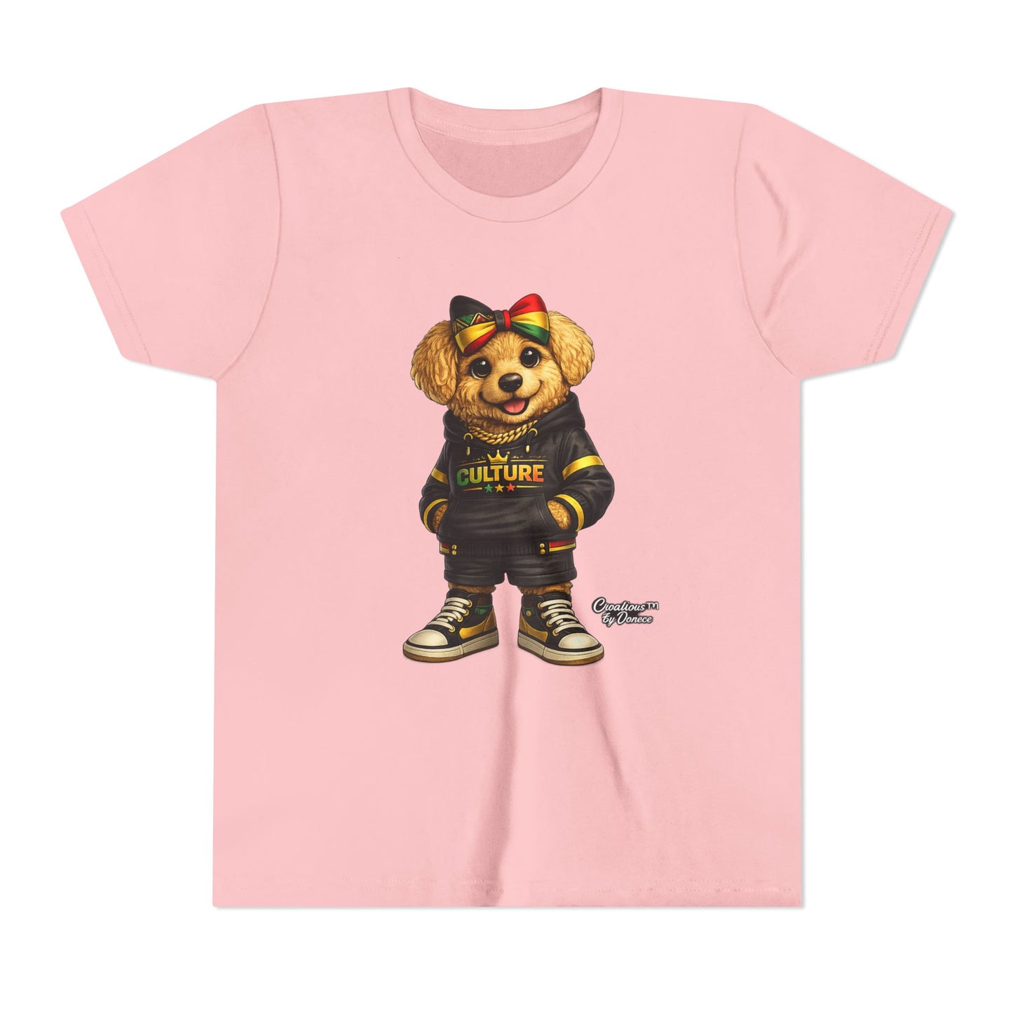 Youth Tee — Cute Rasta Bear "Culture" Graphic Kids T-Shirt