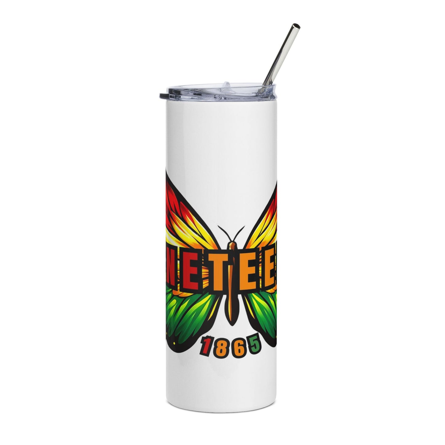 Juneteenth Butterfly 20oz Stainless Tumbler — Insulated Commemorative Travel Cup