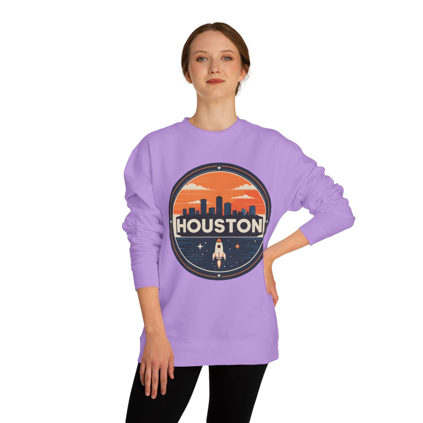 Houston Rocket Patch Sweatshirt — Retro Space City Crewneck