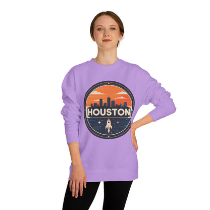 Houston Rocket Patch Sweatshirt — Retro Space City Crewneck