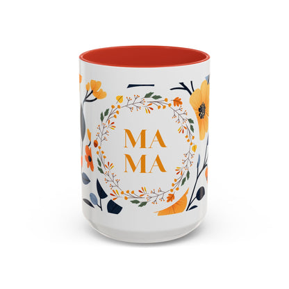 Mama Floral Accent Coffee Mug — Yellow Flower Mother's Day Gift (11/15oz)