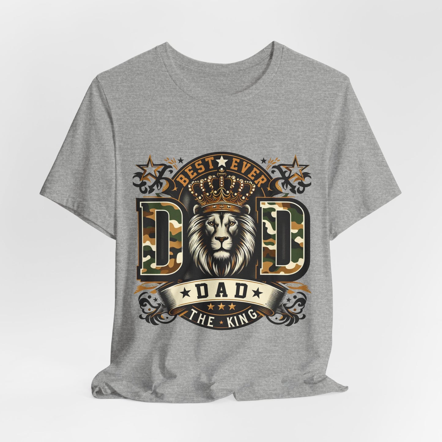 Dad The King Lion Crown T-Shirt — Best Ever Dad Camo Design