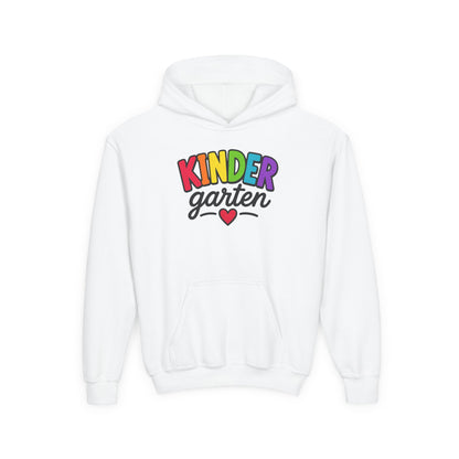Kindergarten Kids Hoodie — Colorful Heart Graphic Back-to-School Sweatshirt
