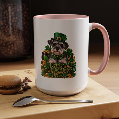 St. Patrick's Day Schnauzer Coffee Mug – Happy St. Patrick's Day Accent Mug