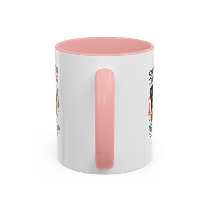Dad Coffee Mug — Patriotic "DAD" Design with Loving, Hardworking, Protector Keywords (11/15oz Accent Mug)