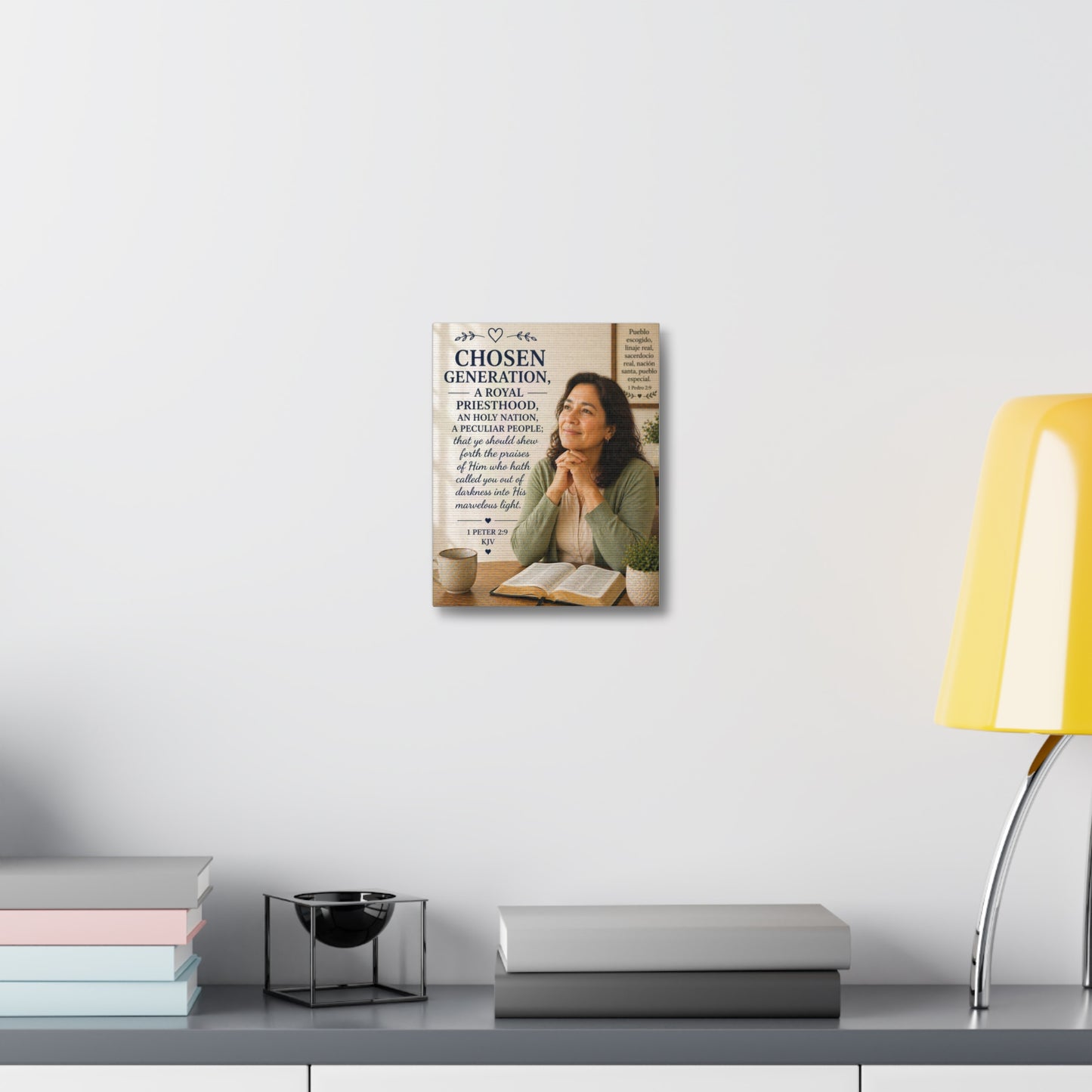 Chosen Generation Canvas Wall Art — 1 Peter 2:9 Inspirational Bible Verse Stretched Canvas