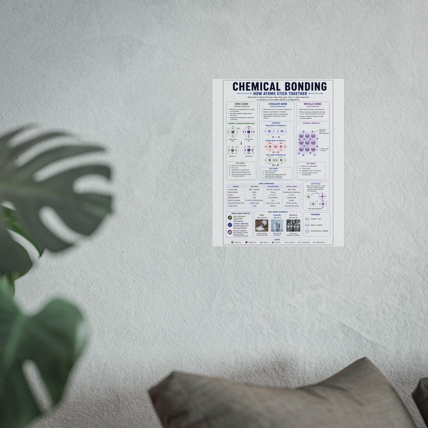 Chemical Bonding Educational Poster — Fine Art Science Print