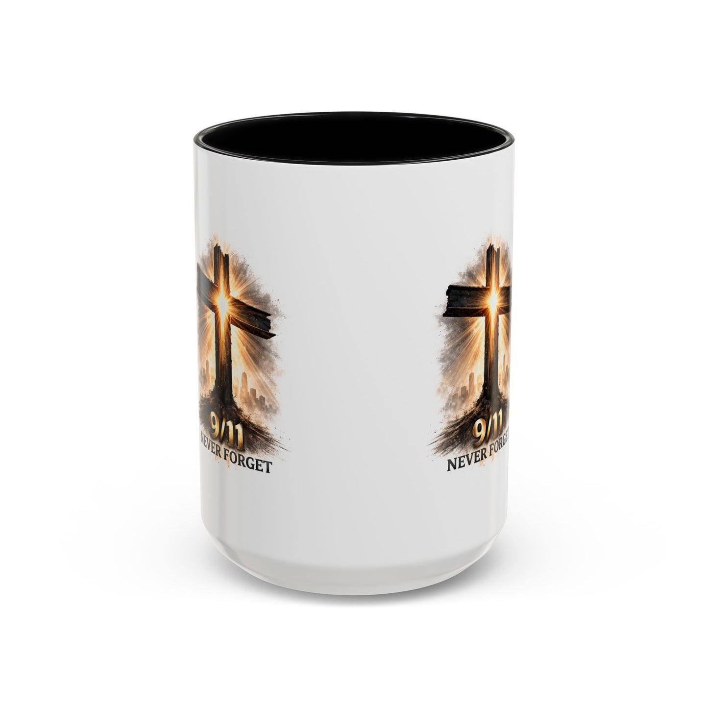 9/11 Never Forget Coffee Mug — Religious Memorial Accent Mug