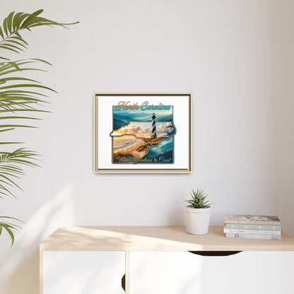 North Carolina Matte Canvas Wall Art — "From Mountains to Coast" Framed Print