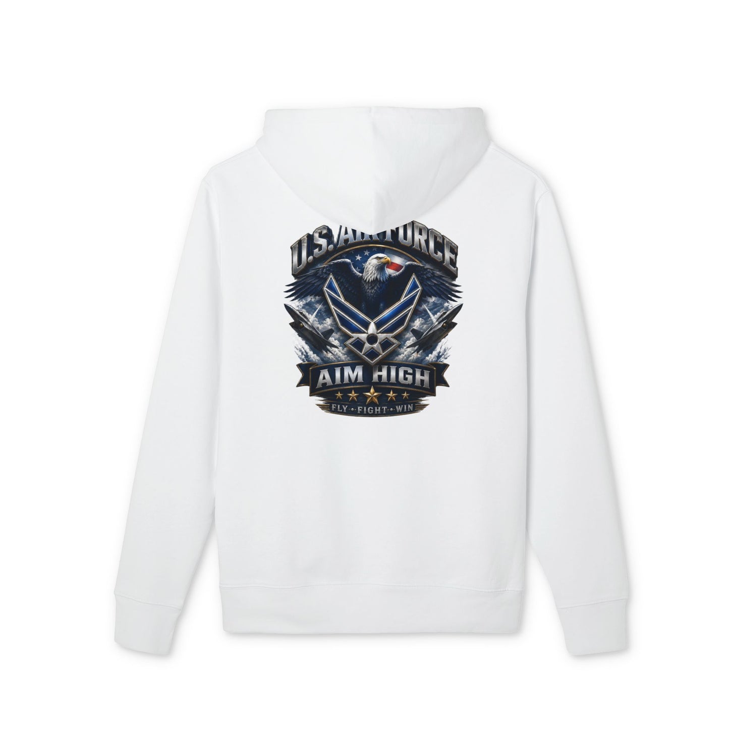 Air Force Hoodie - "Aim High" Vintage Military Crew Pullover