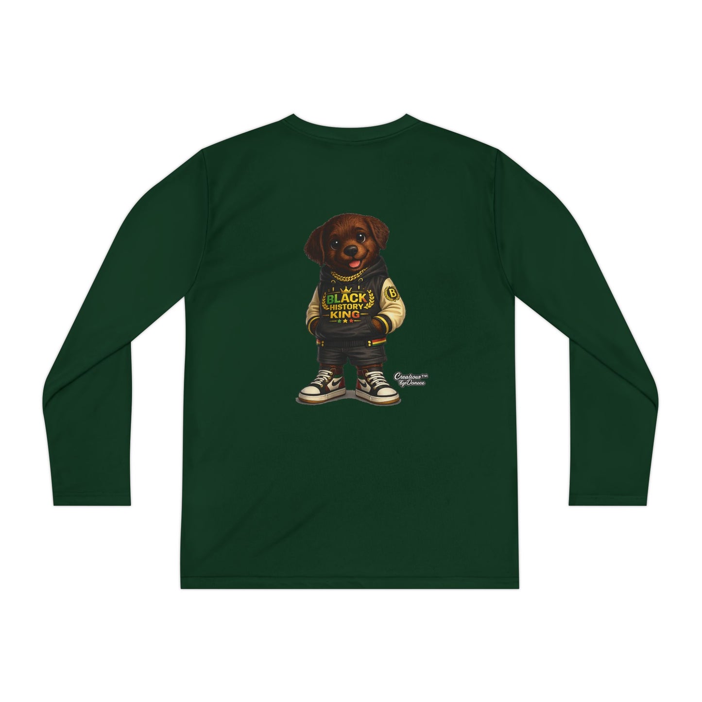 Youth Long Sleeve Tee — 'Lil Black Lab' Cute Puppy Graphic Shirt