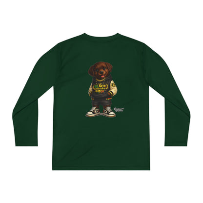 Youth Long Sleeve Tee — 'Lil Black Lab' Cute Puppy Graphic Shirt