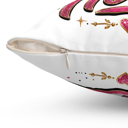 Maid of Honor Decorative Pillow - Pink Crown Bridal Gift